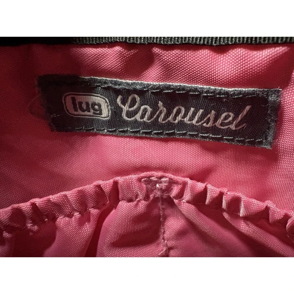 Lug Carousel Convertible Crossbody Belt Bag Purple Pink Floral Quilted Purse EUC
